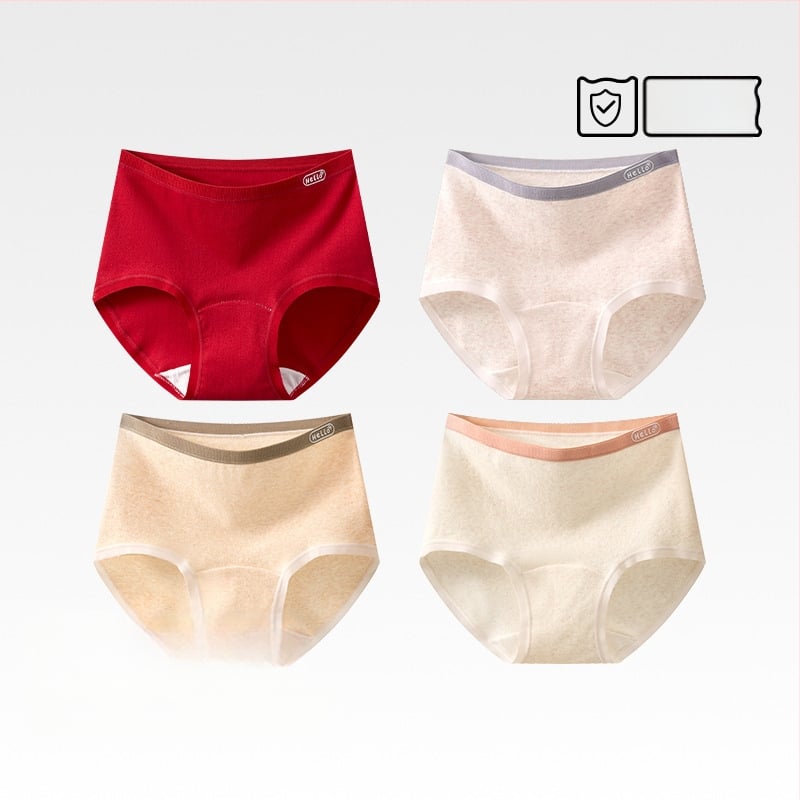 Chiloți femei din bumbac, antibacteriali, cu crac extins, talie înaltă, model uni