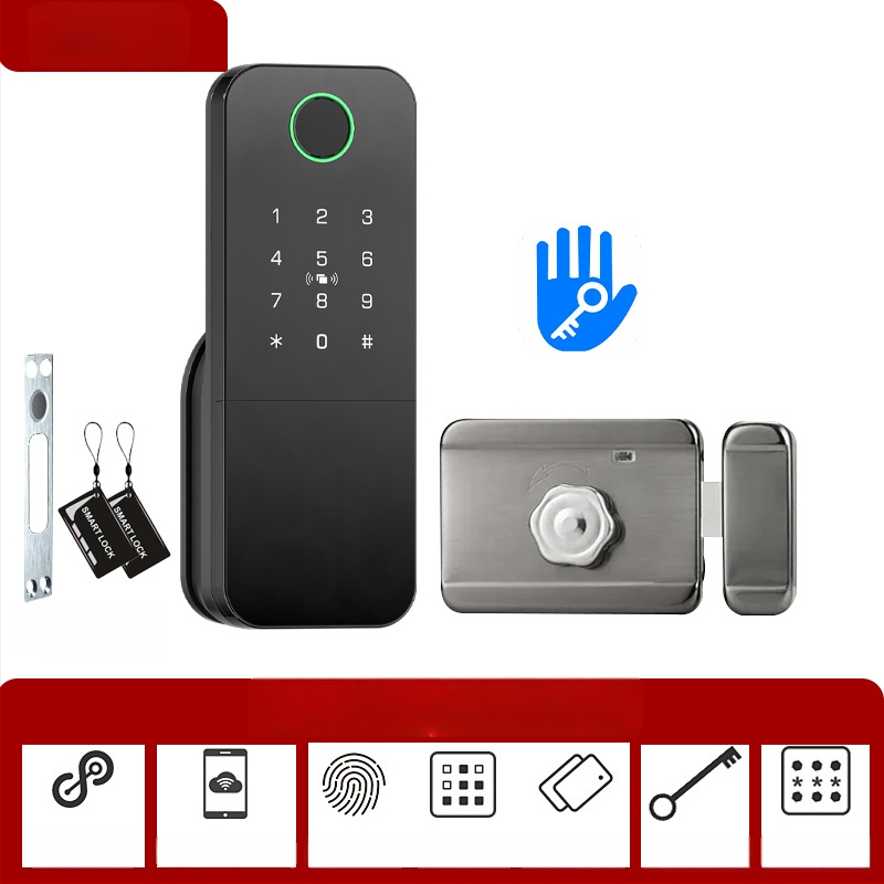 Умен заключващ механизъм с пръстов отпечатък за врати от желязо/дърво, модел N2, съхранение на 100 отпечатъка, над 100000 отключвания, сканиране за по-малко от 0.5 сек, работна температура -35°C до 55°C