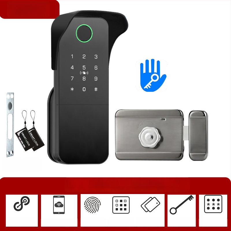 Умен заключващ механизъм с пръстов отпечатък за врати от желязо/дърво, модел N2, съхранение на 100 отпечатъка, над 100000 отключвания, сканиране за по-малко от 0.5 сек, работна температура -35°C до 55°C