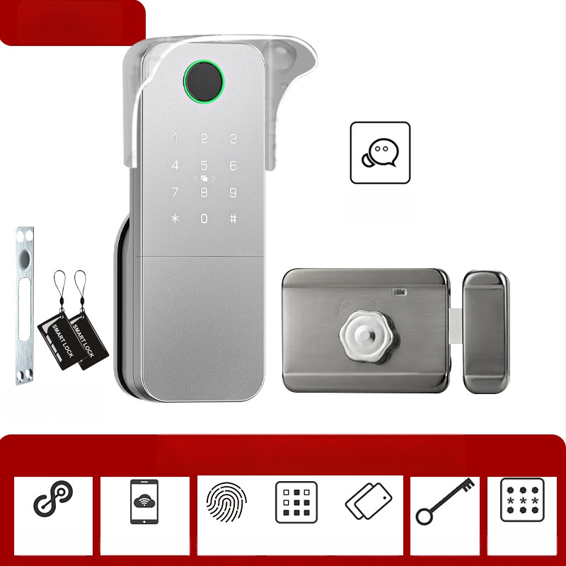 Умен заключващ механизъм с пръстов отпечатък за врати от желязо/дърво, модел N2, съхранение на 100 отпечатъка, над 100000 отключвания, сканиране за по-малко от 0.5 сек, работна температура -35°C до 55°C