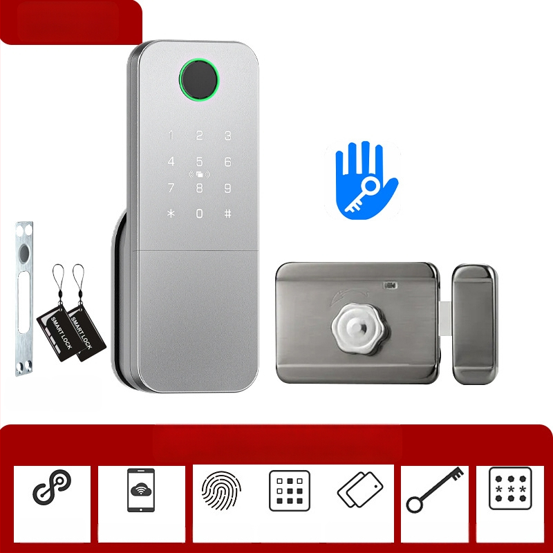 Умен заключващ механизъм с пръстов отпечатък за врати от желязо/дърво, модел N2, съхранение на 100 отпечатъка, над 100000 отключвания, сканиране за по-малко от 0.5 сек, работна температура -35°C до 55°C