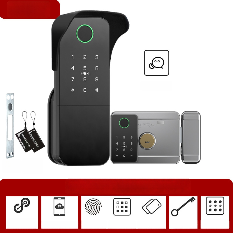 Умен заключващ механизъм с пръстов отпечатък за врати от желязо/дърво, модел N2, съхранение на 100 отпечатъка, над 100000 отключвания, сканиране за по-малко от 0.5 сек, работна температура -35°C до 55°C