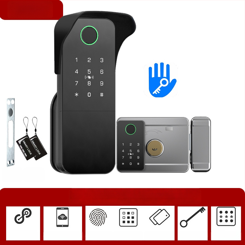 Умен заключващ механизъм с пръстов отпечатък за врати от желязо/дърво, модел N2, съхранение на 100 отпечатъка, над 100000 отключвания, сканиране за по-малко от 0.5 сек, работна температура -35°C до 55°C