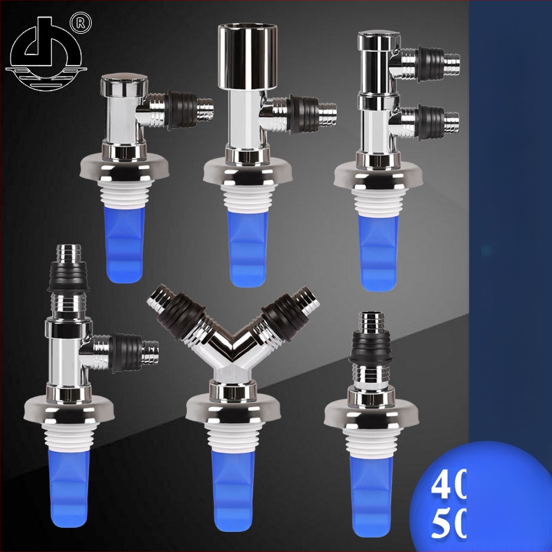 Elektroplatinovaný pripojovací diel 4050 – trojcestný spoj pre práčku a podlahový odtok, dvojité konce, moderný dizajn