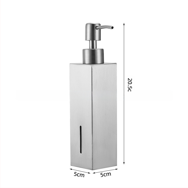Диспенсър за сапун от 304 неръждаема стомана – стенен монтаж, ръчно натискане, електроплатирана повърхност, модерен минималистичен стил