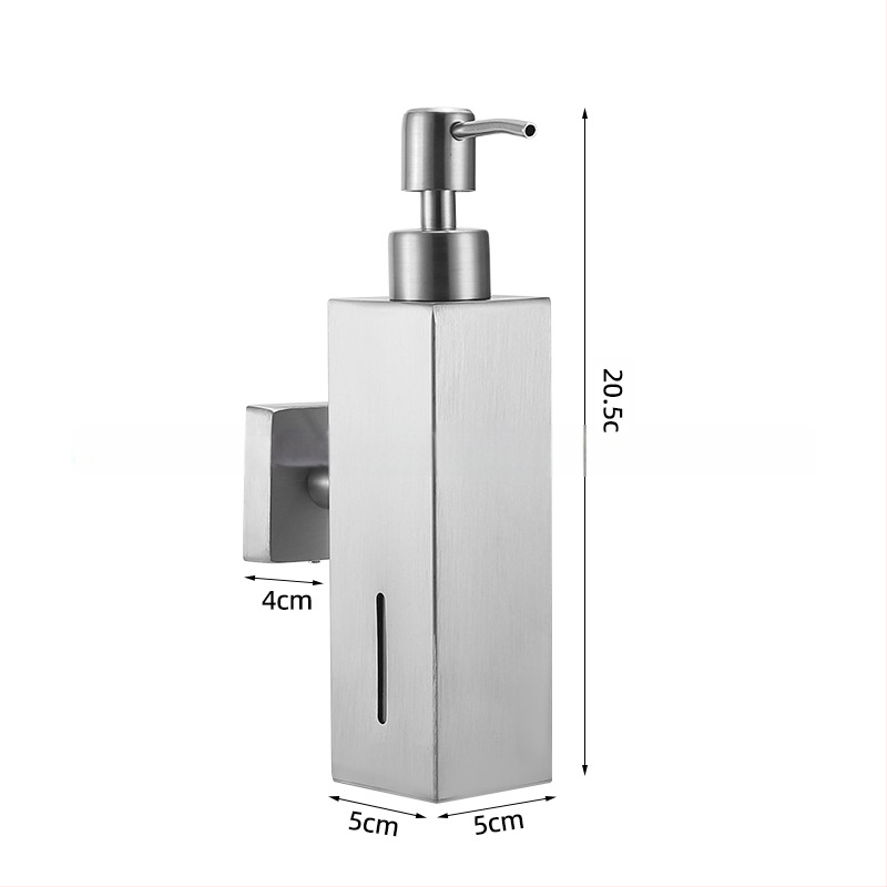 Диспенсър за сапун от 304 неръждаема стомана – стенен монтаж, ръчно натискане, електроплатирана повърхност, модерен минималистичен стил