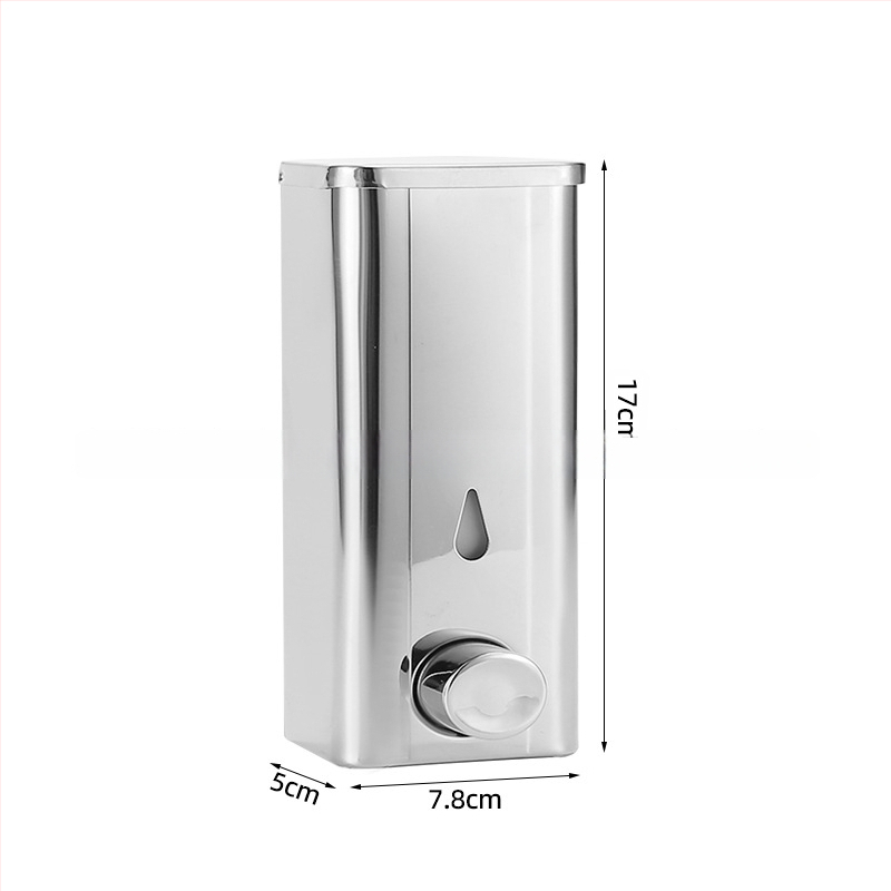 Диспенсър за сапун от 304 неръждаема стомана – стенен монтаж, ръчно натискане, електроплатирана повърхност, модерен минималистичен стил