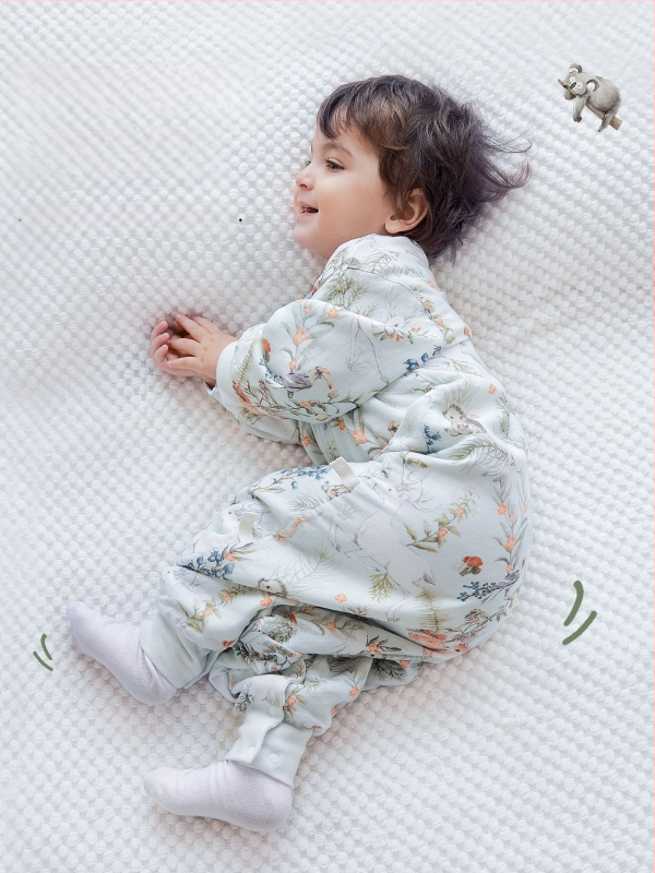 Υπνόσακος για παιδιά όλων των εποχών, λεπτός με διαχωρισμένα πόδια, γάζα από μπαμπού-βαμβάκι, αντιβακτηριακός και απομακρύνει την υγρασία