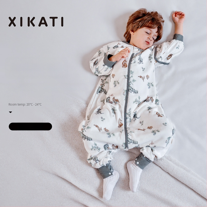 Υπνόσακος για παιδιά όλων των εποχών, λεπτός με διαχωρισμένα πόδια, γάζα από μπαμπού-βαμβάκι, αντιβακτηριακός και απομακρύνει την υγρασία