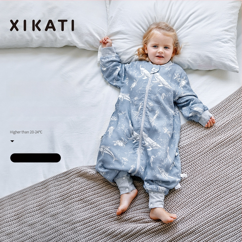 Υπνόσακος για παιδιά όλων των εποχών, λεπτός με διαχωρισμένα πόδια, γάζα από μπαμπού-βαμβάκι, αντιβακτηριακός και απομακρύνει την υγρασία