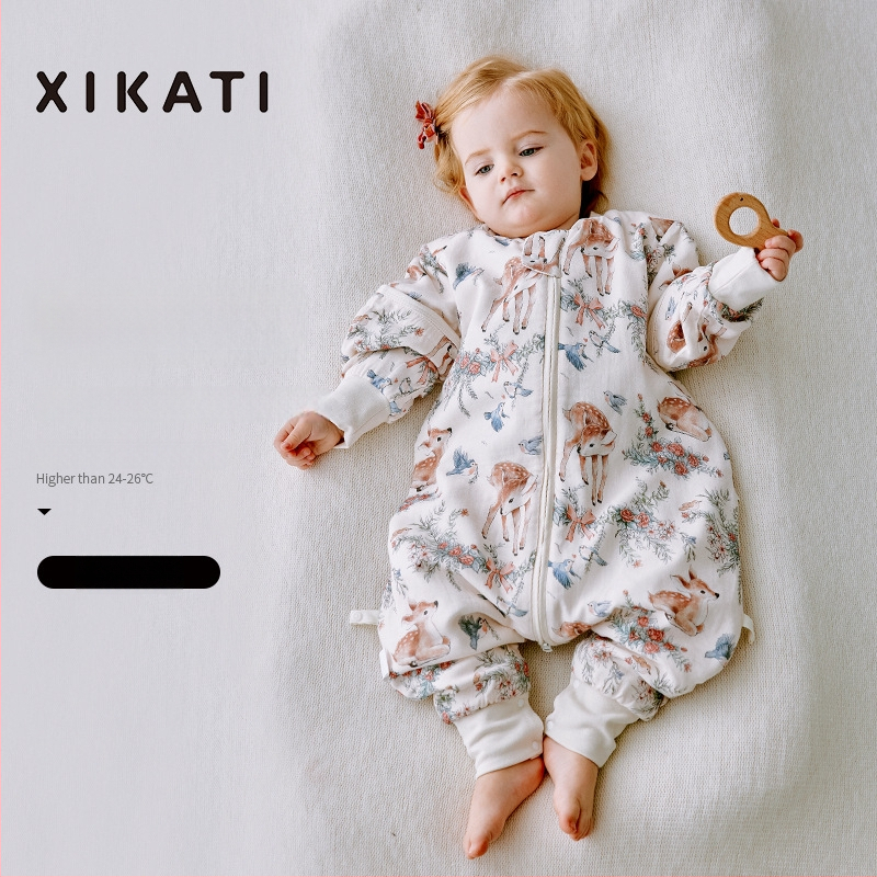 Υπνόσακος για παιδιά όλων των εποχών, λεπτός με διαχωρισμένα πόδια, γάζα από μπαμπού-βαμβάκι, αντιβακτηριακός και απομακρύνει την υγρασία