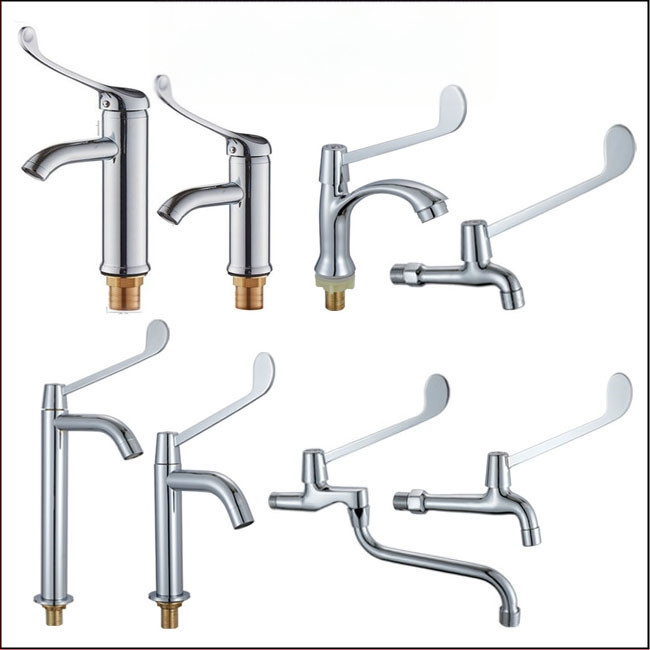 Medicinski umivaonik s lakatnim upravljanjem, zidna montaža, mesing, 0–50°C, 9 MPa, bakrena jezgra ventila