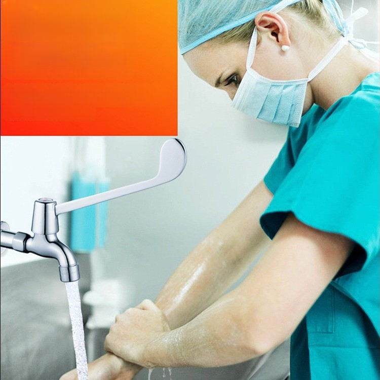 Medicinski umivaonik s lakatnim upravljanjem, zidna montaža, mesing, 0–50°C, 9 MPa, bakrena jezgra ventila