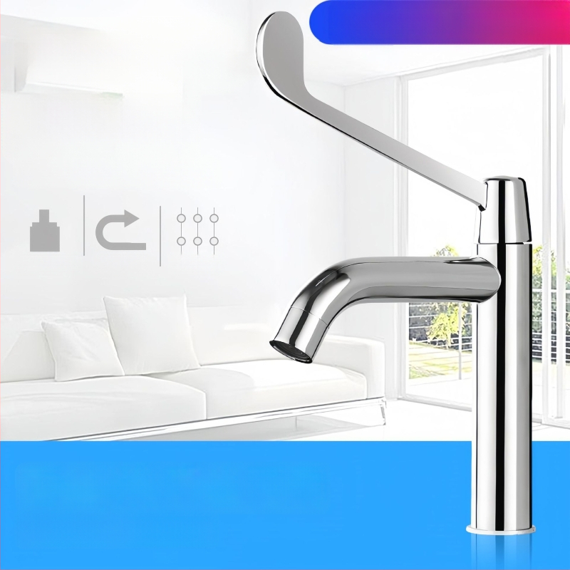 Medicinski umivaonik s lakatnim upravljanjem, zidna montaža, mesing, 0–50°C, 9 MPa, bakrena jezgra ventila