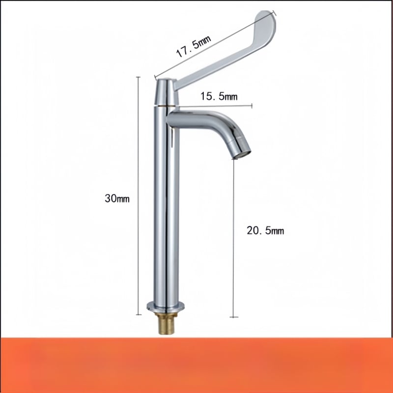 Medicinski umivaonik s lakatnim upravljanjem, zidna montaža, mesing, 0–50°C, 9 MPa, bakrena jezgra ventila