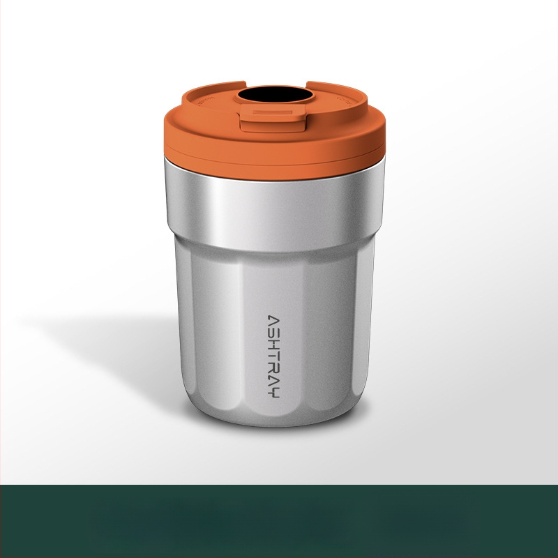 Пепелник за кола с капак, ABS материал, универсален модел, гравиране, автоматично гасене на дима