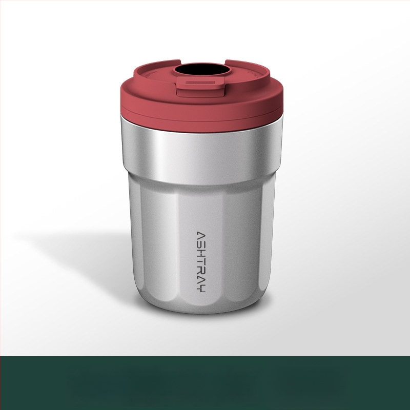 Пепелник за кола с капак, ABS материал, универсален модел, гравиране, автоматично гасене на дима