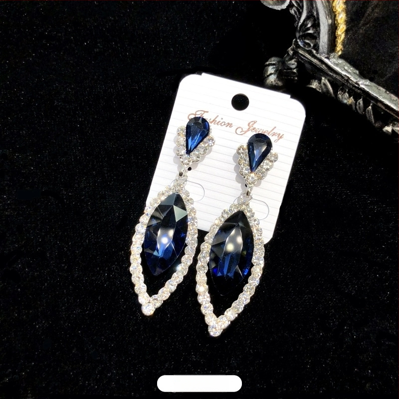 Σκουλαρίκια με κρύσταλλα και φούντες, ηλεκτροπλατίωση, ακίδα από ατσάλι, μάρκα Luoxiang, μόδα