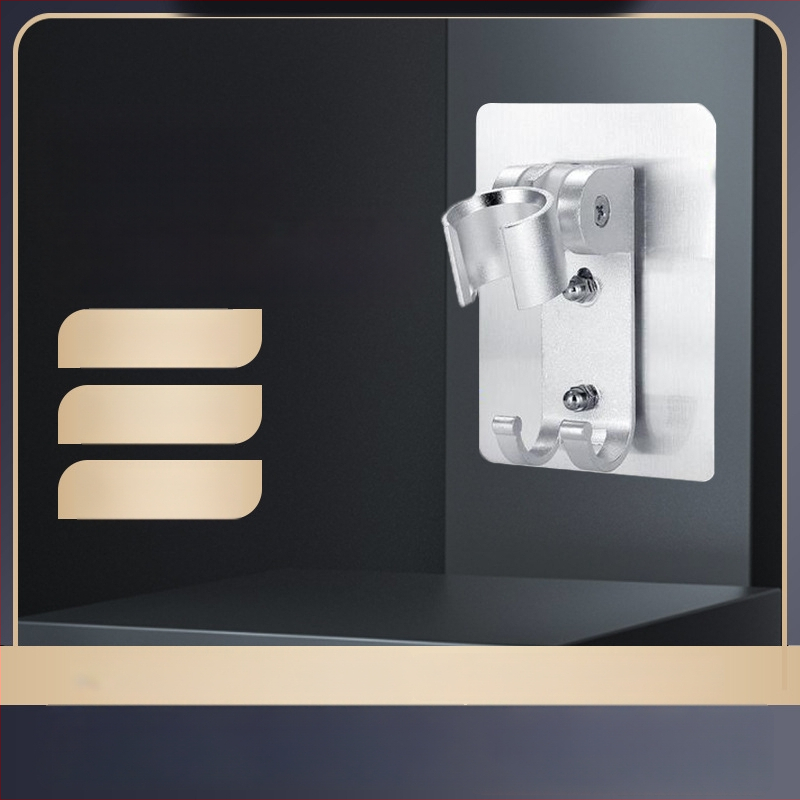 Držiak na sprchovú hlavu z leteckého hliníka, bez vŕtania, na stenu, brúsený povrch, moderný minimalistický štýl