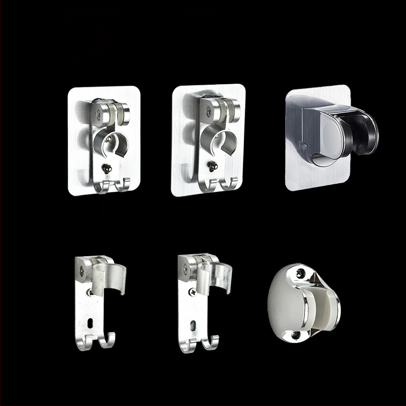 Držiak na sprchovú hlavu z leteckého hliníka, bez vŕtania, na stenu, brúsený povrch, moderný minimalistický štýl