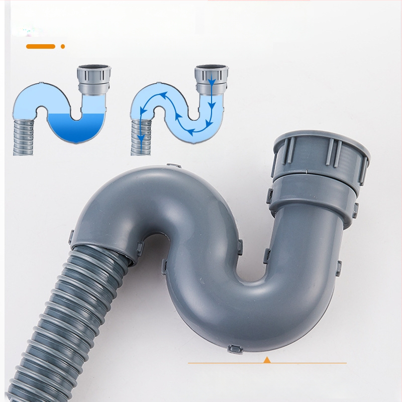 Predĺženie odtokovej rúry drezu v kuchyni — 45 rozhranie, hadica odtoku a príslušenstvo