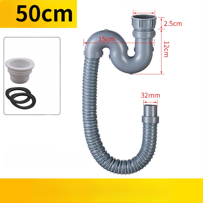 Predĺženie odtokovej rúry drezu v kuchyni — 45 rozhranie, hadica odtoku a príslušenstvo