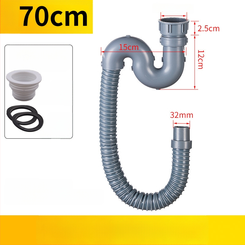Predĺženie odtokovej rúry drezu v kuchyni — 45 rozhranie, hadica odtoku a príslušenstvo