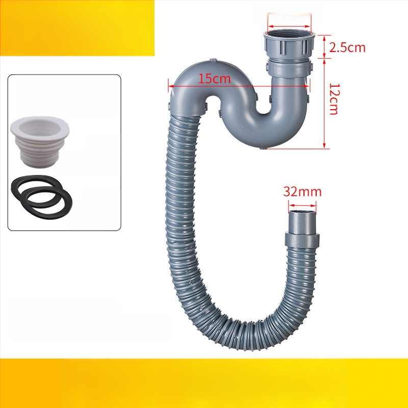 Predĺženie odtokovej rúry drezu v kuchyni — 45 rozhranie, hadica odtoku a príslušenstvo