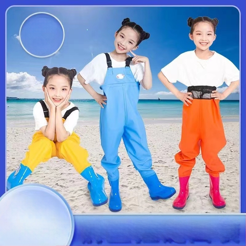 Detský jednodielny nepremokavý overal z PVC, rýchloschnúci, vhodný pre všetky ročné obdobia, unisex, na rybolov, plávanie a brodenie.