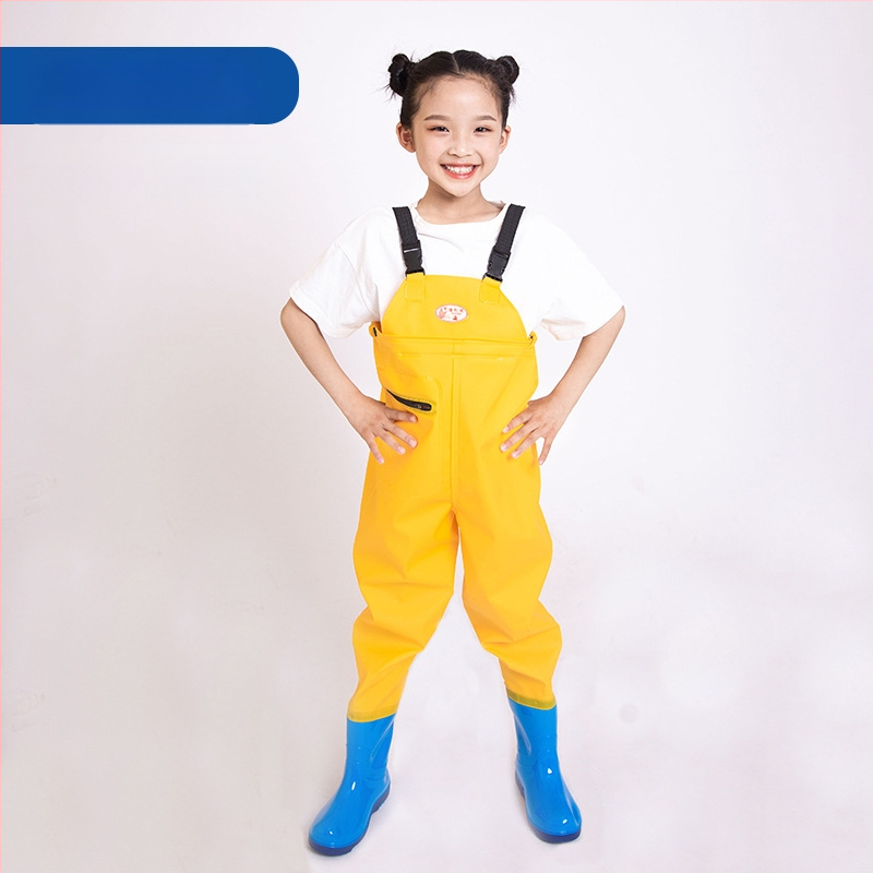 Detský jednodielny nepremokavý overal z PVC, rýchloschnúci, vhodný pre všetky ročné obdobia, unisex, na rybolov, plávanie a brodenie.