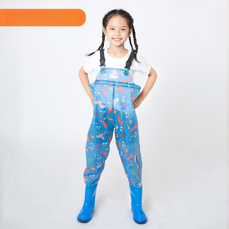 Detský jednodielny nepremokavý overal z PVC, rýchloschnúci, vhodný pre všetky ročné obdobia, unisex, na rybolov, plávanie a brodenie.