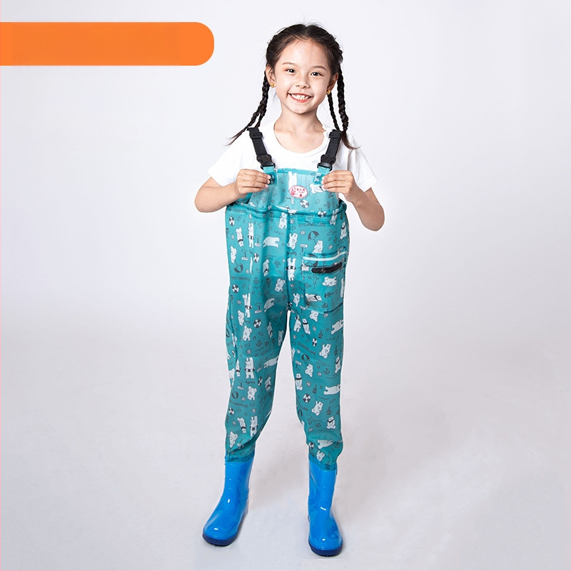 Detský jednodielny nepremokavý overal z PVC, rýchloschnúci, vhodný pre všetky ročné obdobia, unisex, na rybolov, plávanie a brodenie.