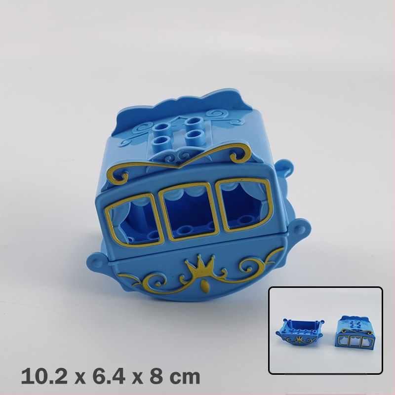 Set velikih blokova za DIY: kočija i vlakov vagon, ABS plast, za djecu 4–6 godina, pakiranje u vrećici, 0–38 komada