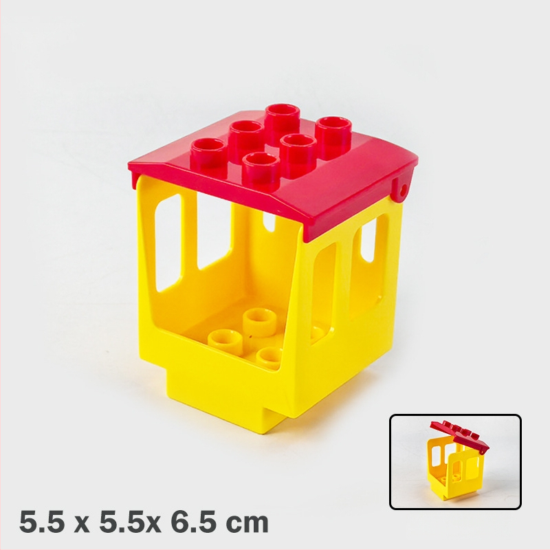 Set velikih blokova za DIY: kočija i vlakov vagon, ABS plast, za djecu 4–6 godina, pakiranje u vrećici, 0–38 komada