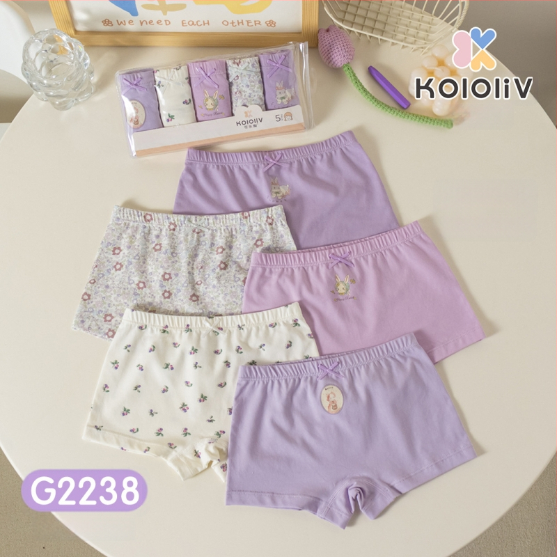 Chiloți boxeri pentru fete, din bumbac, talie medie, 95% bumbac, imprimare cu personaje, pachet de 5 bucăți, pentru copii 3–8 ani.