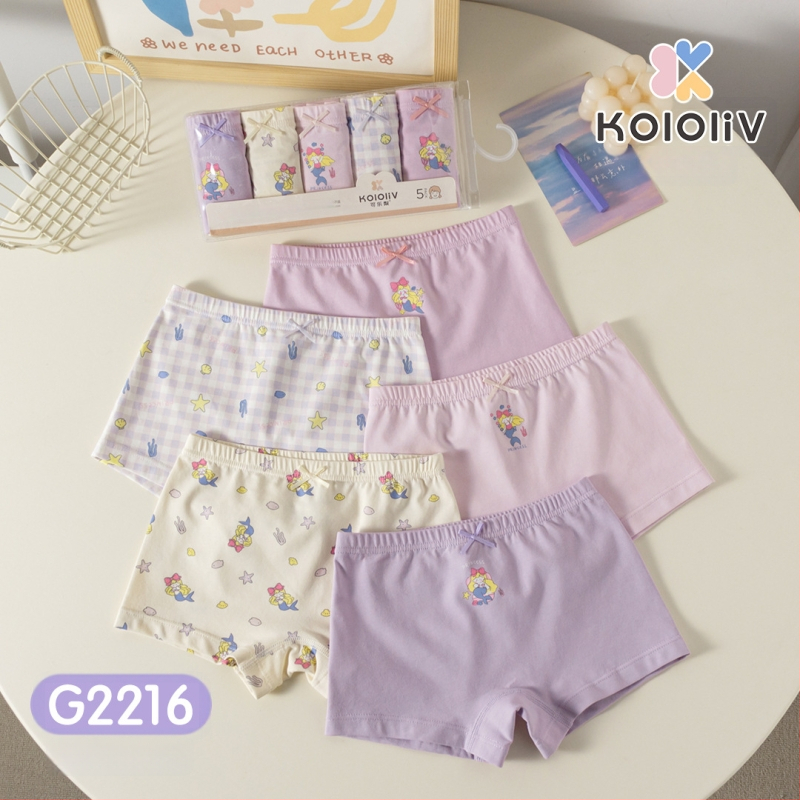 Chiloți boxeri pentru fete, din bumbac, talie medie, 95% bumbac, imprimare cu personaje, pachet de 5 bucăți, pentru copii 3–8 ani.