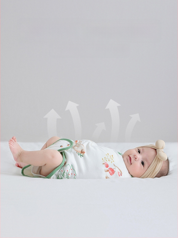 Βρεφικός σάκος ύπνου σε σχήμα κουκούλι με εξωτερικό ύφασμα από βαμβάκι 95%+ και επένδυση 95%+, αντιβακτηριακός και απομακρύνει την υγρασία, για νεογέννητα έως 12 μηνών, άνοιξη και φθινόπωρο.