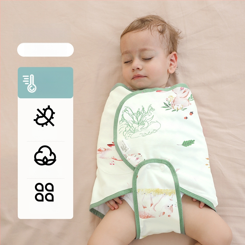 Βρεφικός σάκος ύπνου σε σχήμα κουκούλι με εξωτερικό ύφασμα από βαμβάκι 95%+ και επένδυση 95%+, αντιβακτηριακός και απομακρύνει την υγρασία, για νεογέννητα έως 12 μηνών, άνοιξη και φθινόπωρο.