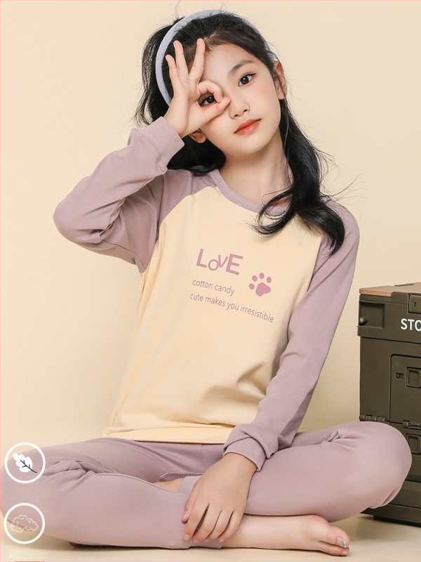 Σετ θερμικού εσωρούχου για κορίτσια, 100% βαμβάκι, για άνοιξη, φθινόπωρο και χειμώνα, διατηρεί τη ζεστασιά, για ηλικίες 8+ ετών (ύψος 140 cm+)