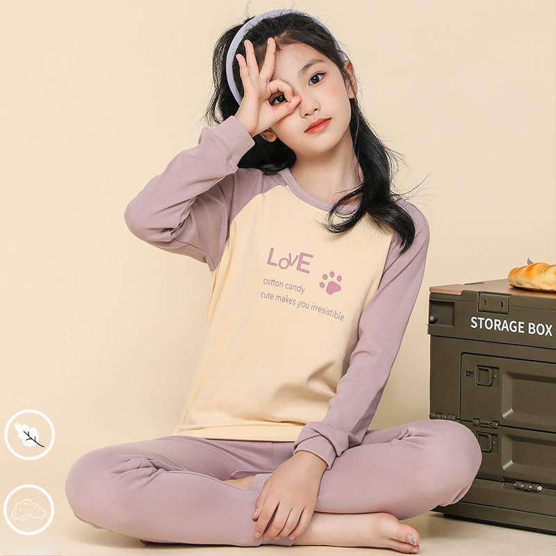 Σετ θερμικού εσωρούχου για κορίτσια, 100% βαμβάκι, για άνοιξη, φθινόπωρο και χειμώνα, διατηρεί τη ζεστασιά, για ηλικίες 8+ ετών (ύψος 140 cm+)