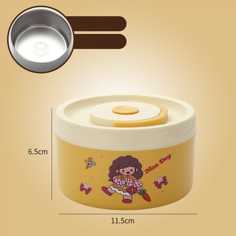 Κουτί μεσημεριανού, ανοξείδωτος χάλυβας 304, χωρητικότητα 301–500 ml, κατάλληλο για φούρνο μικροκυμάτων, σφραγμένο καπάκι, διατηρεί τη θερμοκρασία