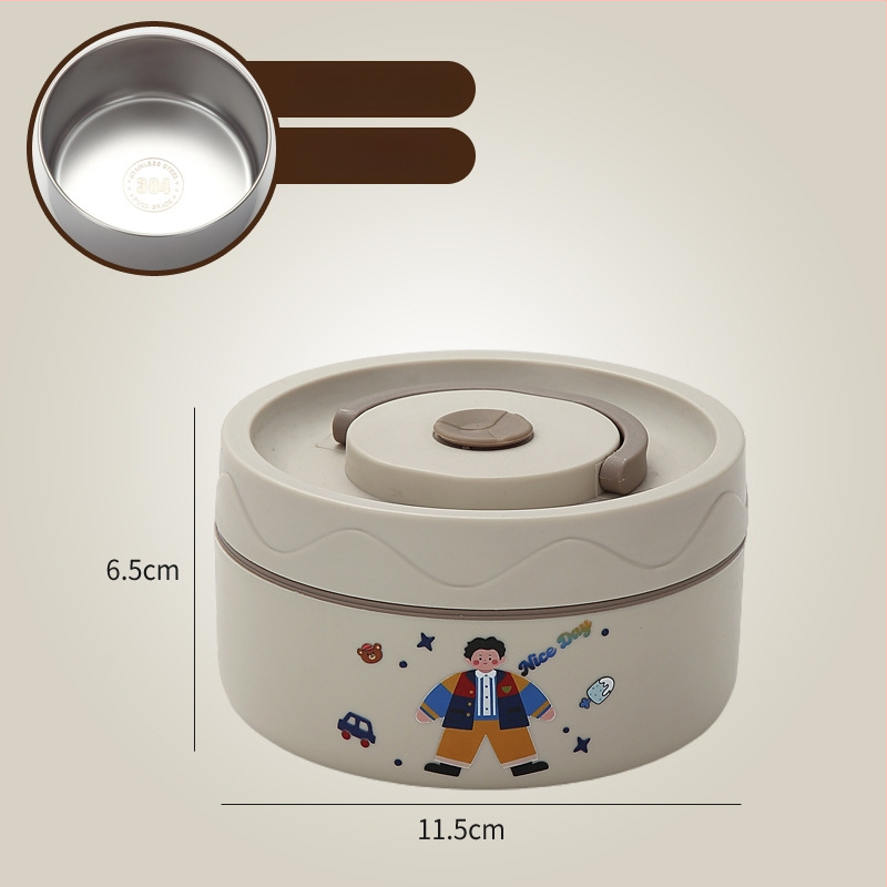 Κουτί μεσημεριανού, ανοξείδωτος χάλυβας 304, χωρητικότητα 301–500 ml, κατάλληλο για φούρνο μικροκυμάτων, σφραγμένο καπάκι, διατηρεί τη θερμοκρασία