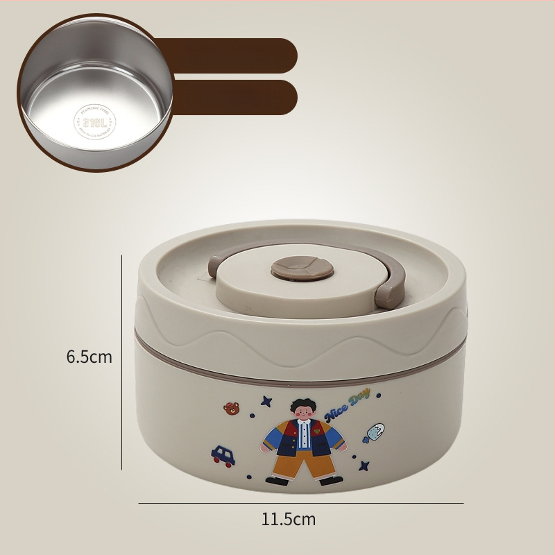 Κουτί μεσημεριανού, ανοξείδωτος χάλυβας 304, χωρητικότητα 301–500 ml, κατάλληλο για φούρνο μικροκυμάτων, σφραγμένο καπάκι, διατηρεί τη θερμοκρασία