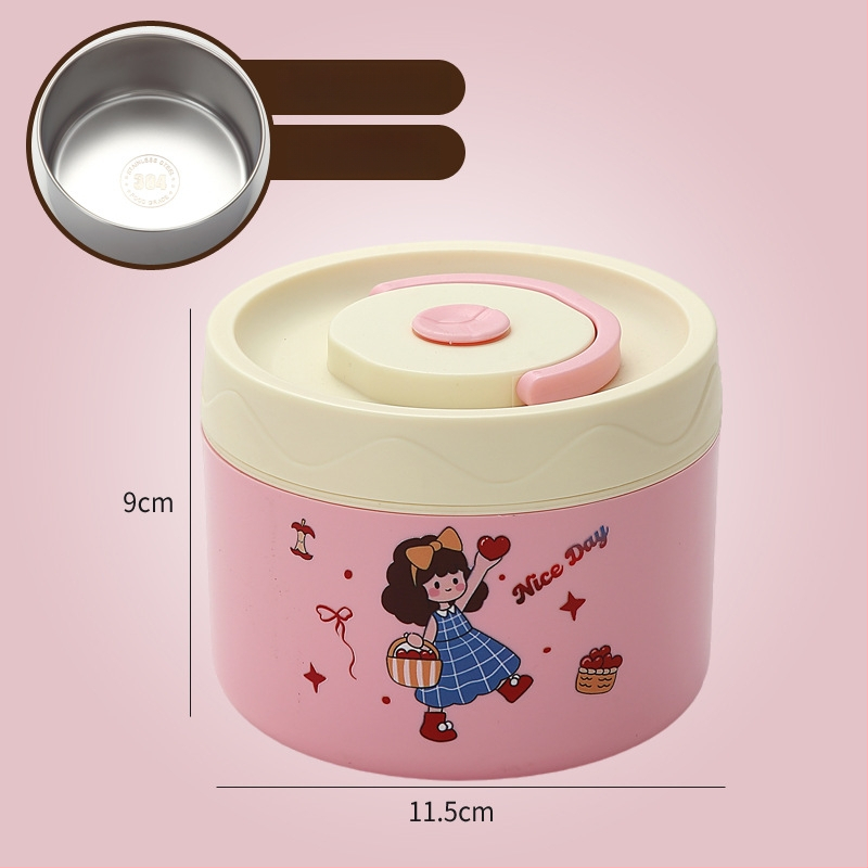 Κουτί μεσημεριανού, ανοξείδωτος χάλυβας 304, χωρητικότητα 301–500 ml, κατάλληλο για φούρνο μικροκυμάτων, σφραγμένο καπάκι, διατηρεί τη θερμοκρασία