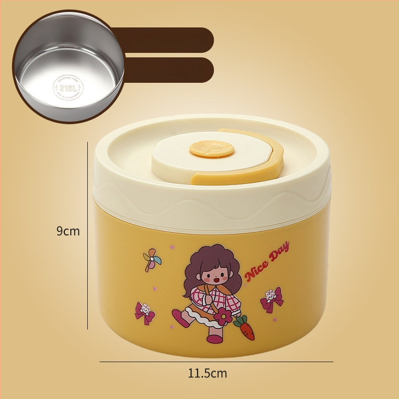 Κουτί μεσημεριανού, ανοξείδωτος χάλυβας 304, χωρητικότητα 301–500 ml, κατάλληλο για φούρνο μικροκυμάτων, σφραγμένο καπάκι, διατηρεί τη θερμοκρασία