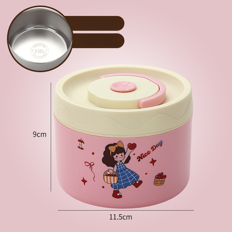 Κουτί μεσημεριανού, ανοξείδωτος χάλυβας 304, χωρητικότητα 301–500 ml, κατάλληλο για φούρνο μικροκυμάτων, σφραγμένο καπάκι, διατηρεί τη θερμοκρασία