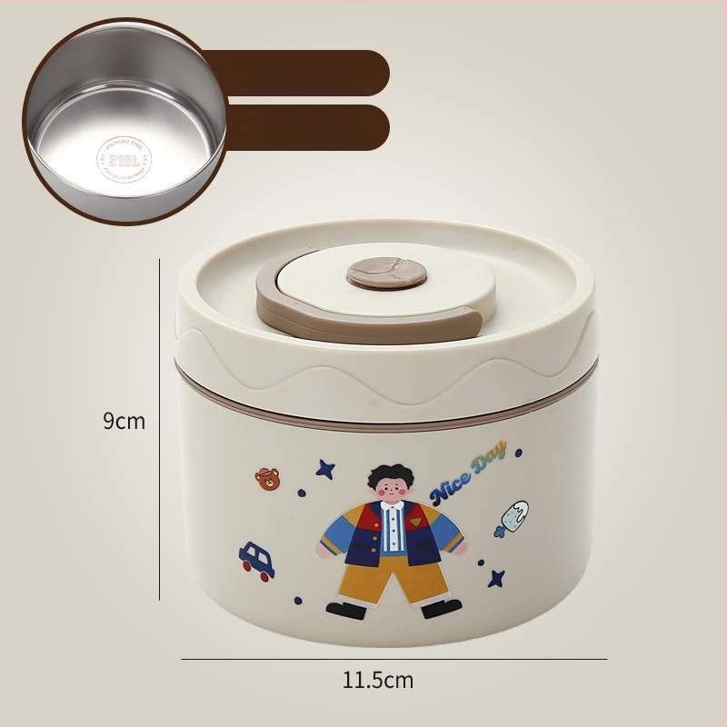 Κουτί μεσημεριανού, ανοξείδωτος χάλυβας 304, χωρητικότητα 301–500 ml, κατάλληλο για φούρνο μικροκυμάτων, σφραγμένο καπάκι, διατηρεί τη θερμοκρασία