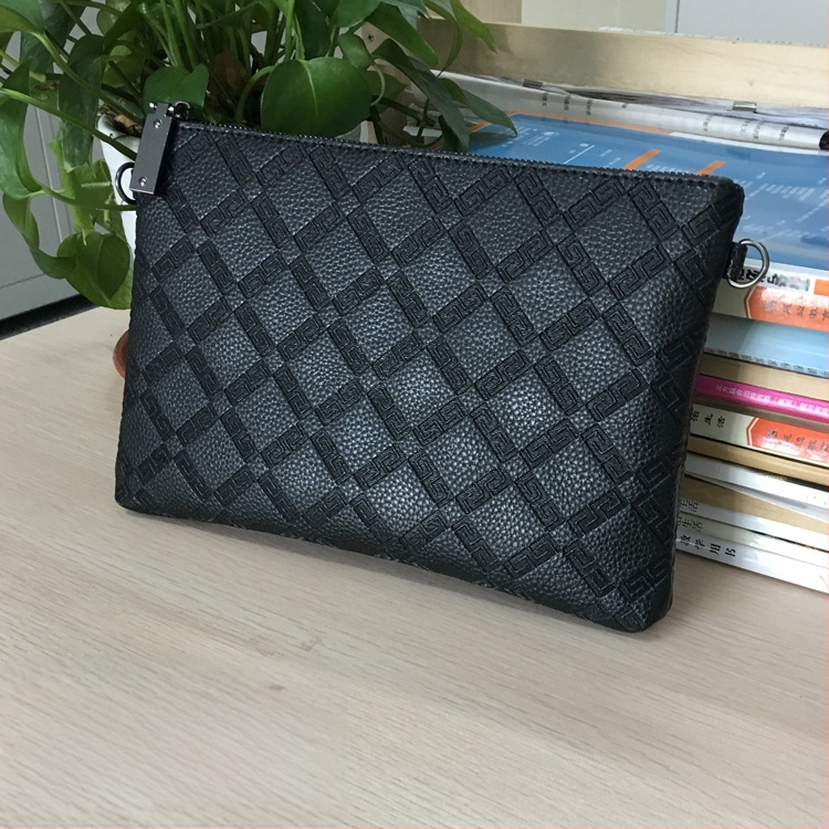 Mini Dragon portofel clutch masculin din piele PU – model geometric gravat, impermeabil, căptușeală din nylon, stil de afaceri