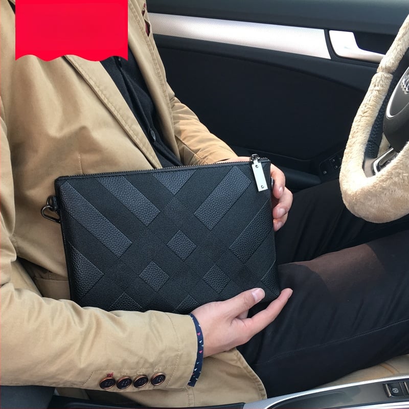 Mini Dragon portofel clutch masculin din piele PU – model geometric gravat, impermeabil, căptușeală din nylon, stil de afaceri