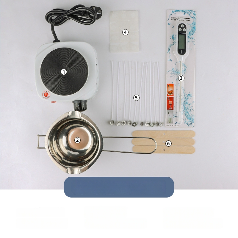 Mingmens aromaterápiás gyertya készítő készlet — kézműves eszközök indukciós főzőfelülettel, viasz fazékkal és hőmérővel